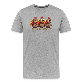Thanksgiving Truthahn Baby - Männer Premium Bio T-Shirt - Grau meliert - Vorne - Damien (186cm)