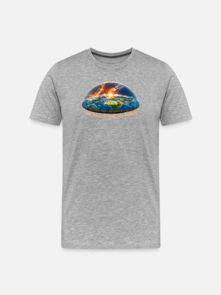 Flacher Weltglaube - Männer Premium Bio T-Shirt - Grau meliert