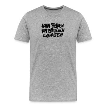 Weihnachten Spruch Humor Plätzchen - Männer Premium Bio T-Shirt - Grau meliert - Vorne - Damien (186cm)