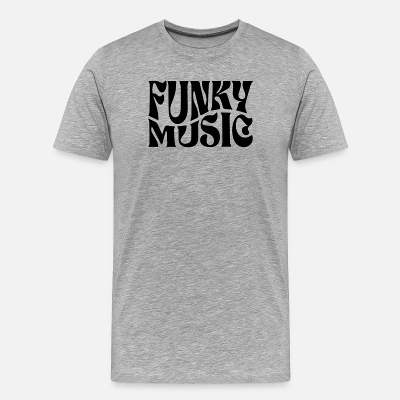 Funky Musik typografisches Design - Männer Premium Bio T-Shirt - Grau meliert