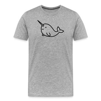 narwhal - Men's Premium Organic T-Shirt - heather grey - Front - Damien (186cm)