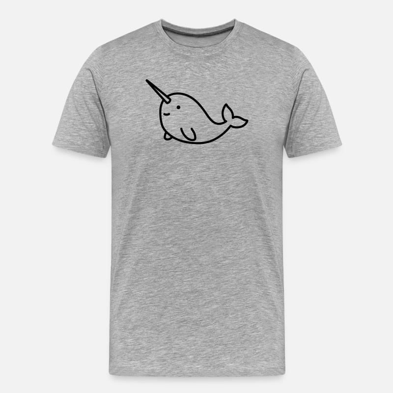 Narwal - Männer Premium Bio T-Shirt - Grau meliert