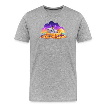 Schlafendes Koala auf leuchtendem Felsen - Männer Premium Bio T-Shirt - Grau meliert - Vorne - Damien (186cm)