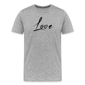 LOVE. BONNE ANNEE. SAINT SYLVESTRE. NOËL - T-shirt bio Premium Homme - gris chiné - Devant - Damien (186cm)
