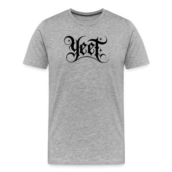 Yeet - Funny Gen Alpha Memes - Männer Premium Bio T-Shirt - Grau meliert - Vorne - Damien (186cm)