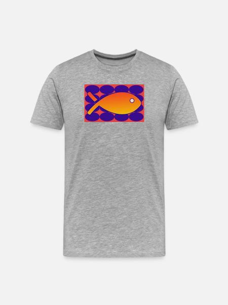 FISH. SARDINE. APRIL FOOL. SEA. OCEAN - Men's Premium Organic T-Shirt - heather grey