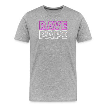 Rave Dad Techno House Electro Festival Hardstyle - Männer Premium Bio T-Shirt - Grau meliert - Vorne - Damien (186cm)