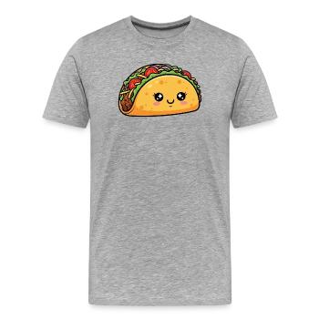 Kawaii Taco - Männer Premium Bio T-Shirt - Grau meliert - Vorne - Damien (186cm)