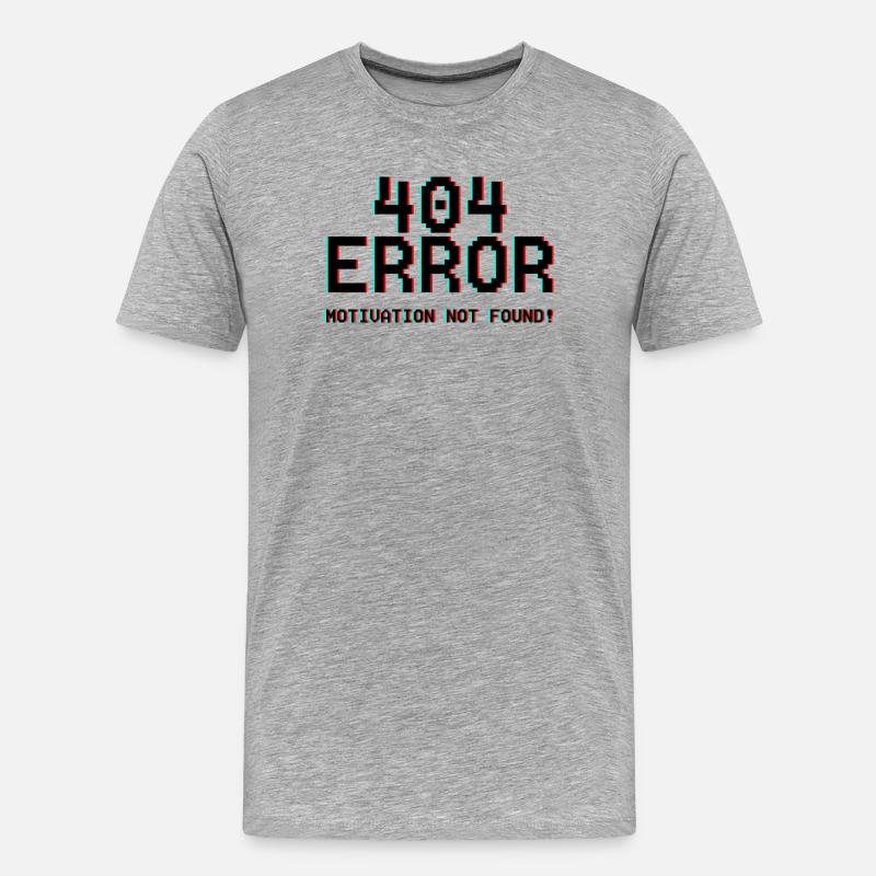 Not Found Glitch Neon 404 - Männer Premium Bio T-Shirt - Grau meliert