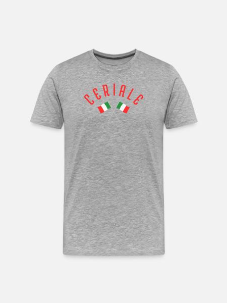 Ceriale Italian Flags Crossed Emblem - Men's Premium Organic T-Shirt - heather grey