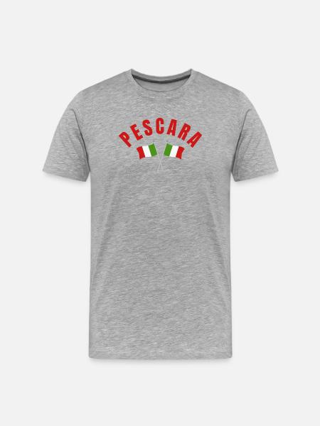 Pescara Crossed Italian Flags  - Men's Premium Organic T-Shirt - heather grey