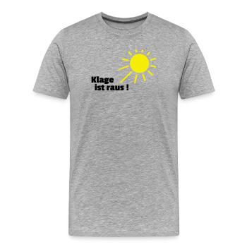 Klage ist raus Sonne - Männer Premium Bio T-Shirt - Grau meliert - Vorne - Damien (186cm)