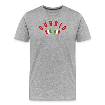 Gubbio Italian Flags Crest - Men's Premium Organic T-Shirt - heather grey - Front - Damien (186cm)