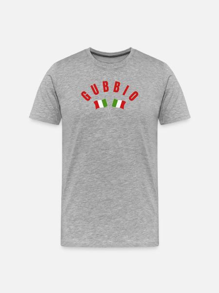 Gubbio Italian Flags Crest - Men's Premium Organic T-Shirt - heather grey