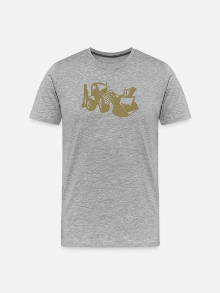 Bagger Radlader Baugeräteführer Silhouette - Männer Premium Bio T-Shirt - Grau meliert