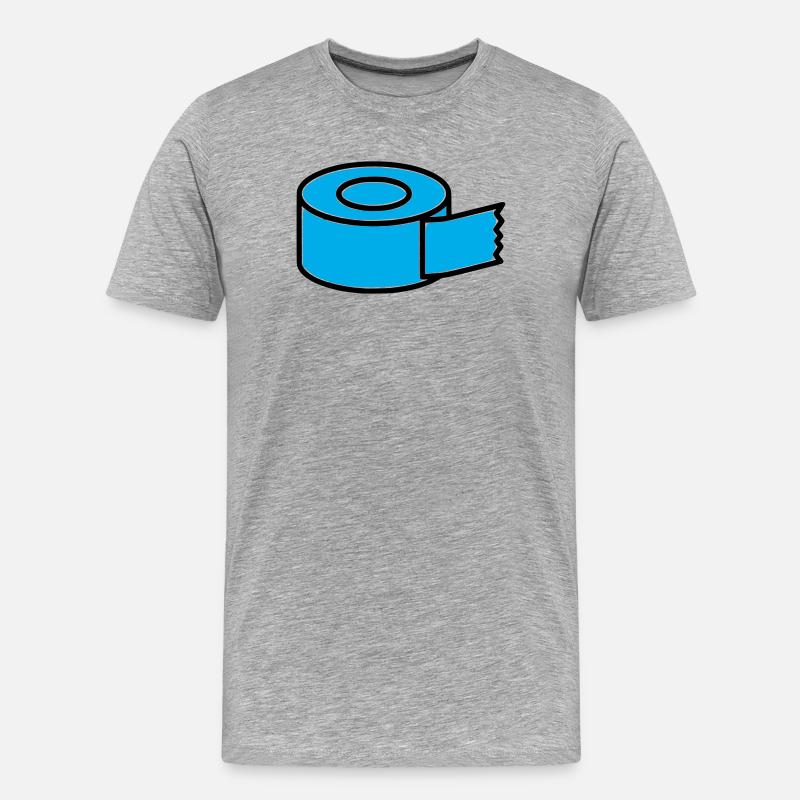 Klebeband Tape Rolle Comic - Männer Premium Bio T-Shirt - Grau meliert