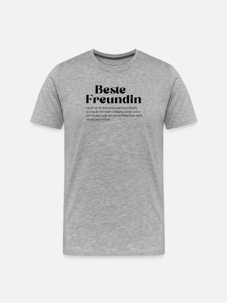 Beste Freundin - Männer Premium Bio T-Shirt - Grau meliert