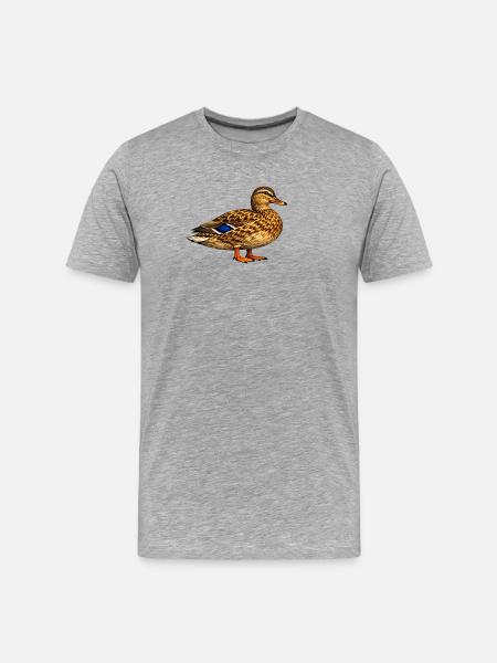 Stockente - Männer Premium Bio T-Shirt - Grau meliert
