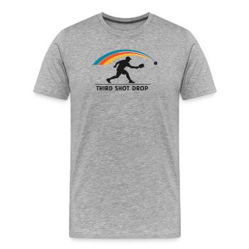 Third Shot Drop Badminton Silhouette - Men's Premium Organic T-Shirt - heather grey - Front - Damien (186cm)