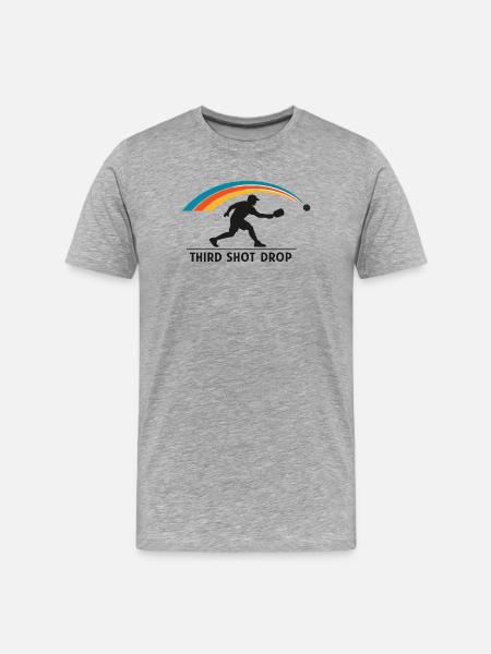 Third Shot Drop Badminton Silhouette - Men's Premium Organic T-Shirt - heather grey
