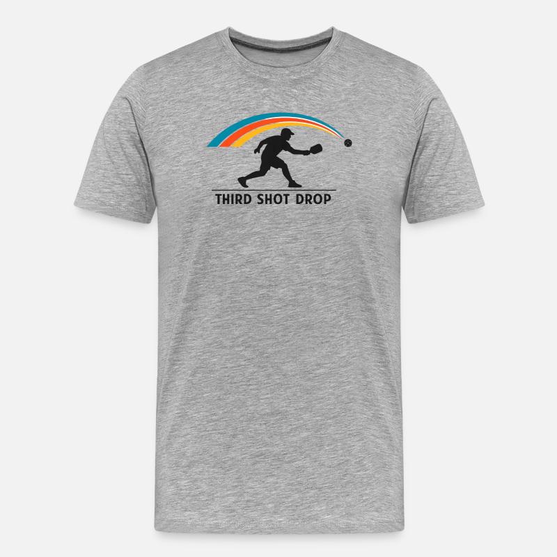 Third Shot Drop Badminton Silhouette - Men's Premium Organic T-Shirt - heather grey