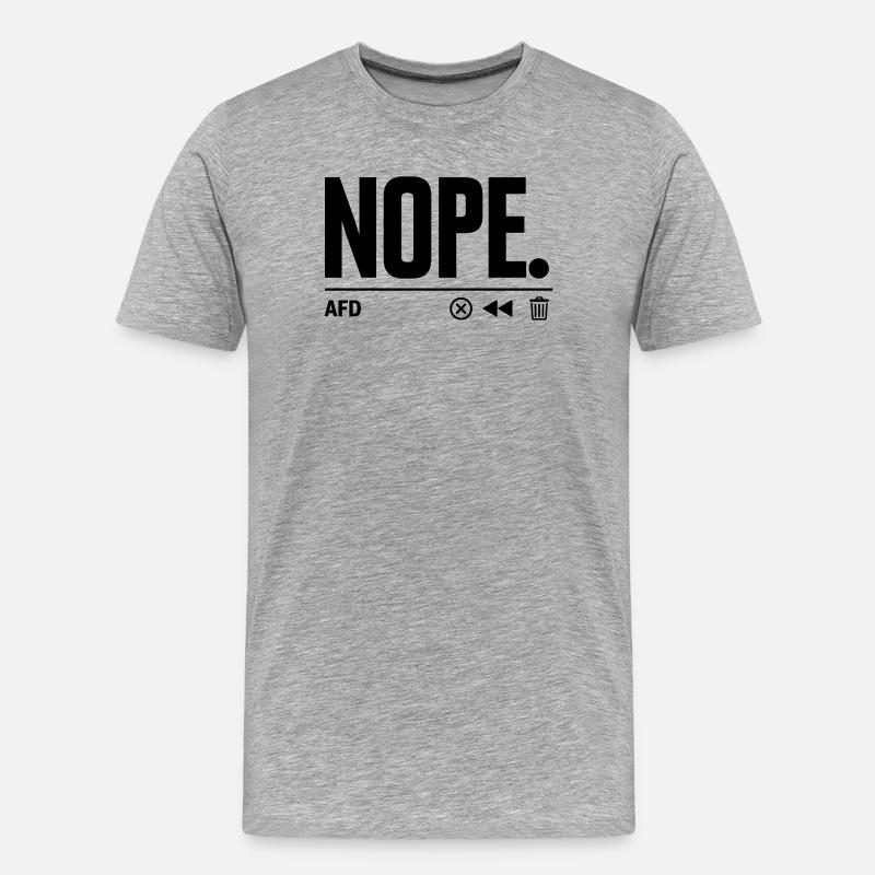 NOPE AfD - Männer Premium Bio T-Shirt - Grau meliert