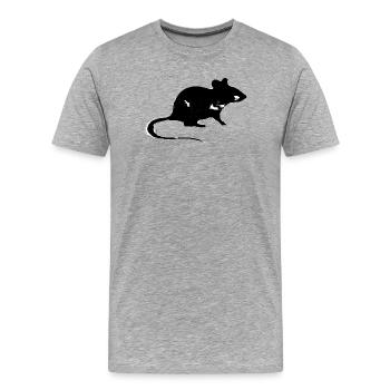 Ratte - Männer Premium Bio T-Shirt - Grau meliert - Vorne - Damien (186cm)