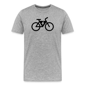 E-bike, E-Biker, Fahrradtour - Männer Premium Bio T-Shirt - Grau meliert - Vorne - Damien (186cm)