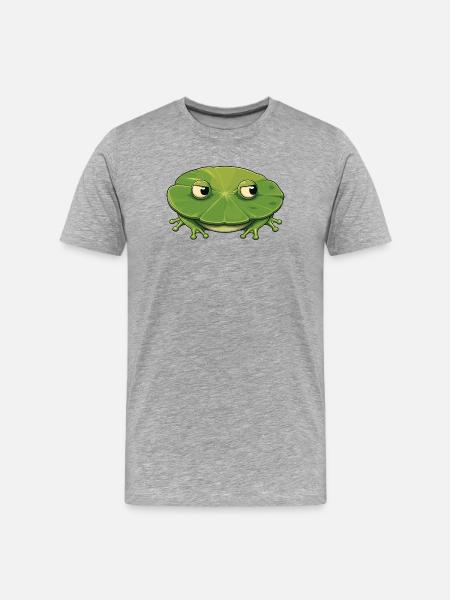 Little frog on leaf - Men's Premium Organic T-Shirt - heather grey