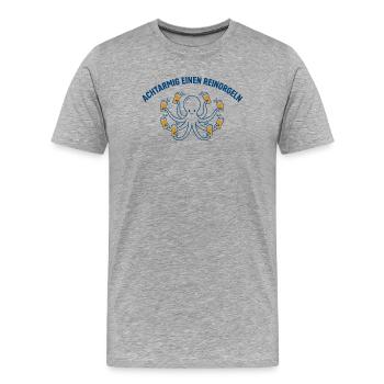 Achtarmig Einen Reinorgeln Oktopus Bier Design - Männer Premium Bio T-Shirt - Grau meliert - Vorne - Damien (186cm)