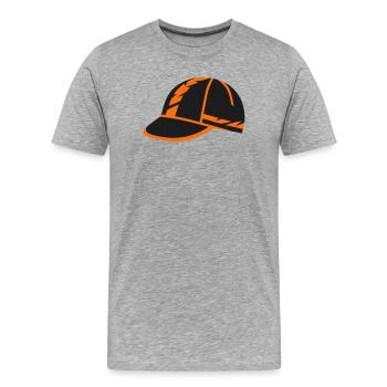 Logo de la casquette de vélo de route - T-shirt bio Premium Homme - gris chiné - Devant - Damien (186cm)