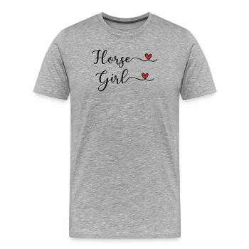 Cœur de Fille Cheval - T-shirt bio Premium Homme - gris chiné - Devant - Damien (186cm)