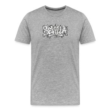 Hip Hop graffiti de Séville - T-shirt bio Premium Homme - gris chiné - Devant - Damien (186cm)