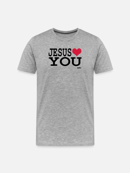 jesus loves you - Men's Premium Organic T-Shirt - heather grey