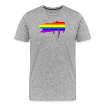 Le drapeau arc en ciel - T-shirt bio Premium Homme - gris chiné - Devant - Damien (186cm)