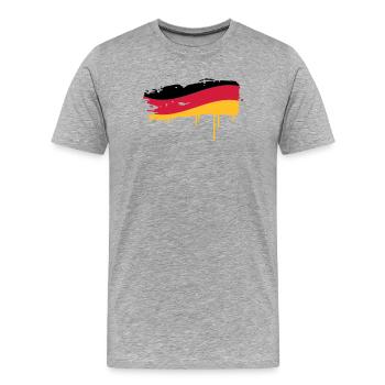 Allemagne flag peint avec un coup de pinceau - T-shirt bio Premium Homme - gris chiné - Devant - Damien (186cm)
