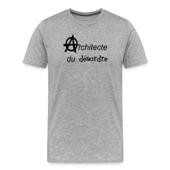 t-shirt anarchy architect of the mess tote bag - Men's Premium Organic T-Shirt - heather grey - Front - Damien (186cm)