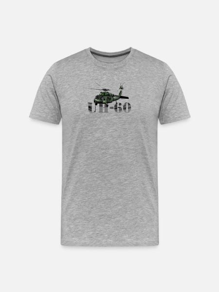 helicopter UH-60 - Men's Premium Organic T-Shirt - heather grey