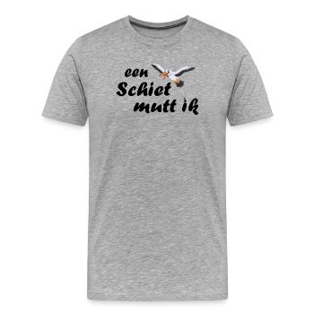 een Schiet mutt ik - plattdeutsch Spruch - Männer Premium Bio T-Shirt - Grau meliert - Vorne - Damien (186cm)