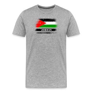 Drapeaux Jordan - T-shirt bio Premium Homme - gris chiné - Devant - Damien (186cm)