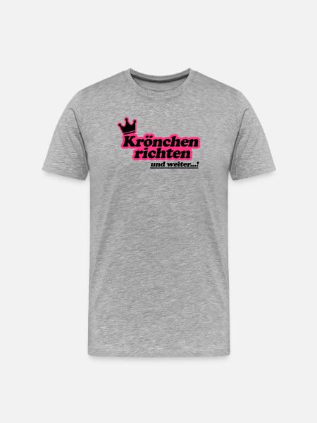 Krönchen richten 2Farben - Männer Premium Bio T-Shirt - Grau meliert