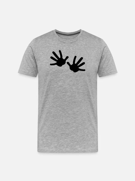 Two hands - Men's Premium Organic T-Shirt - heather grey