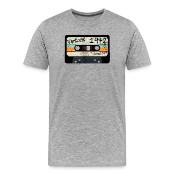 Vintage 1972 original - Men's Premium Organic T-Shirt - heather grey - Front - Damien (186cm)