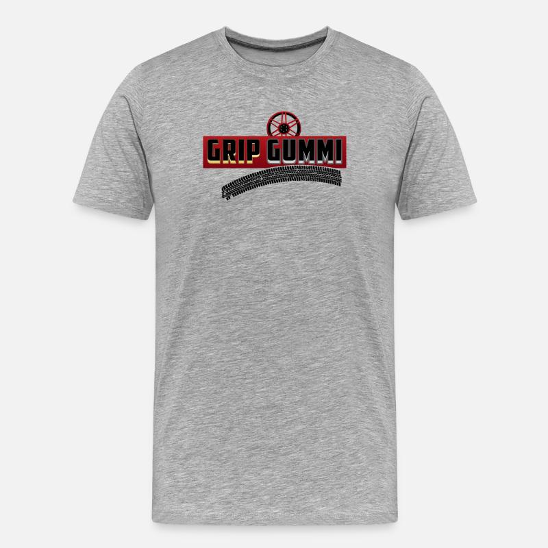 Grip Gummi - Männer Premium Bio T-Shirt - Grau meliert
