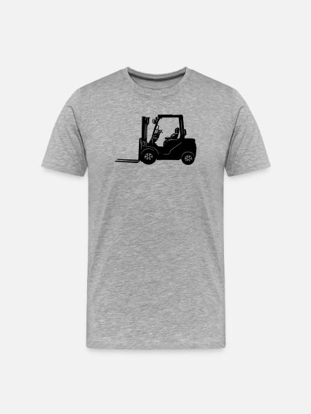 Gabelstapler Gabelstapler, Griff, Gabelstapler - Männer Premium Bio T-Shirt - Grau meliert