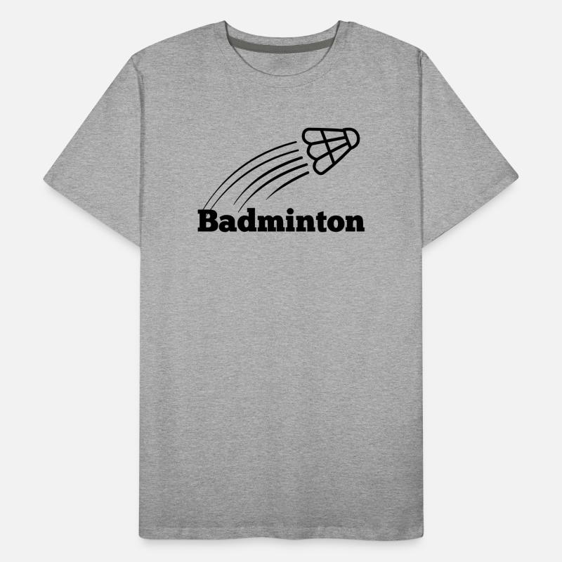 Badmintontext mit hochfliegendem Shuttle Männer Premium Bio T-Shirt
