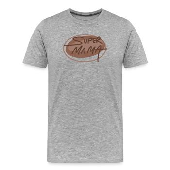 Super Maman - T-shirt bio Premium Homme - gris chiné - Devant - Damien (186cm)