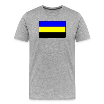 Drapeau de la province Geldersevlag Gelderland - T-shirt bio Premium Homme - gris chiné - Devant - Damien (186cm)