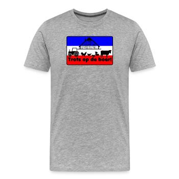 Flag farmers protest proud of the farmer - Men's Premium Organic T-Shirt - heather grey - Front - Damien (186cm)