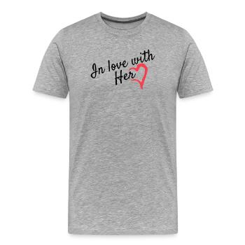 Dear partner look - Men's Premium Organic T-Shirt - heather grey - Front - Damien (186cm)
